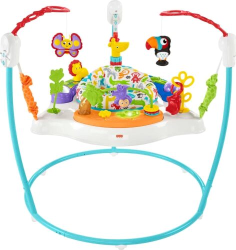 Fisher-Price Baby Bouncer Animal Activity Jumperoo With Music Lights Sounds And Developmental Toys For Infants - Lot 8872
