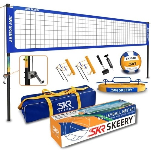 SKEERY Outdoor Heavy Duty Volleyball Net Set(Blue) - Lot 8964
