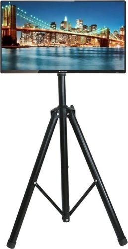 Black Tripod TV Display Portable Floor Stand Height Adjustable Mount for 32" to 55" Flat Screens - Lot 8969