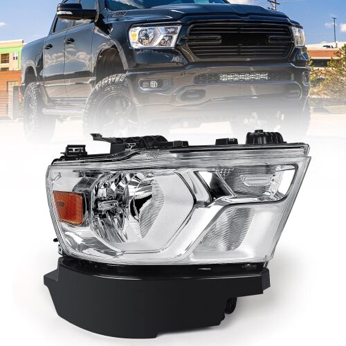 Halogen Headlights Assembly Compatible with Dodge Ram 1500 2019-2022 - Lot 8994