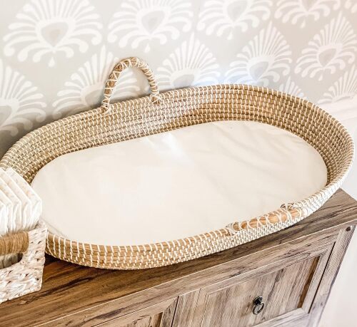 Seagrass Baby Changing Basket with Waterproof Pad - Lot 8939