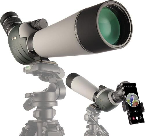 LANDOVE 20-60X80 Dual Focus BAK4 HD Optics Spotting Scope with Carrying Bag and Large Phone Adapter - Lot 62
