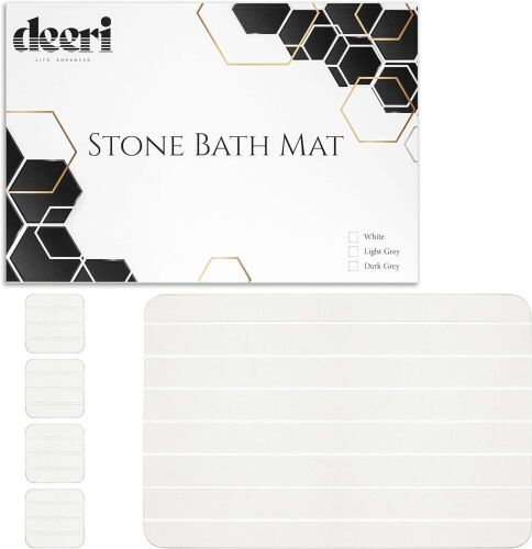 Deeri Stone Bath Mat with 4 Coasters - Lot 634