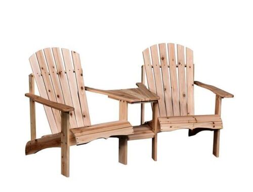 Outsunny Wood Reclined Adirondack Chairs with Umbrella Hole - Lot 86