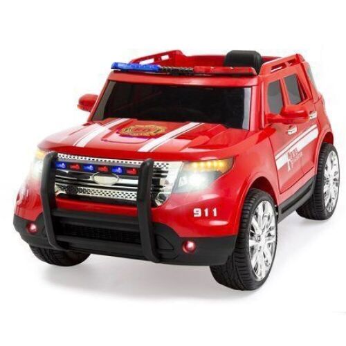 12V Kids Battery Powered Firetruck RC Remote Ride-On SUV Car - Lot 89