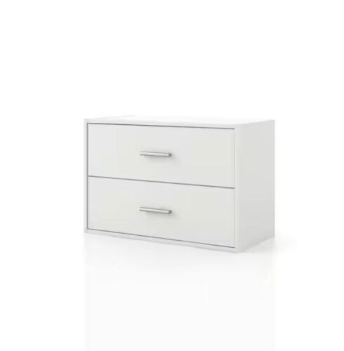Quincy 15.74 in. Tall Stackable White Engineered Wood 2-Drawers Cabinet   - Lot 549