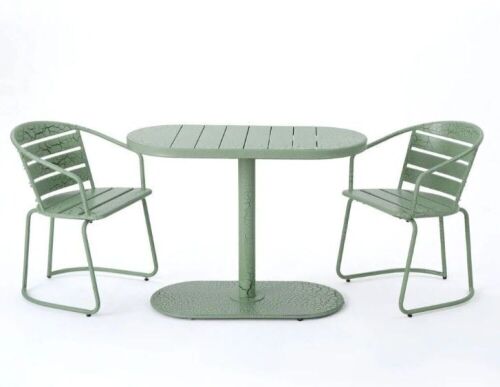 Outdoor 3 Piece Crackle Finished Iron Bistro Set - Lot 32