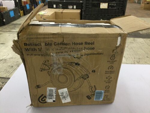 Retractable Garden Hose Reel 100ft, 1/2"Reinforced Leak-proof Water Hose - Lot 274