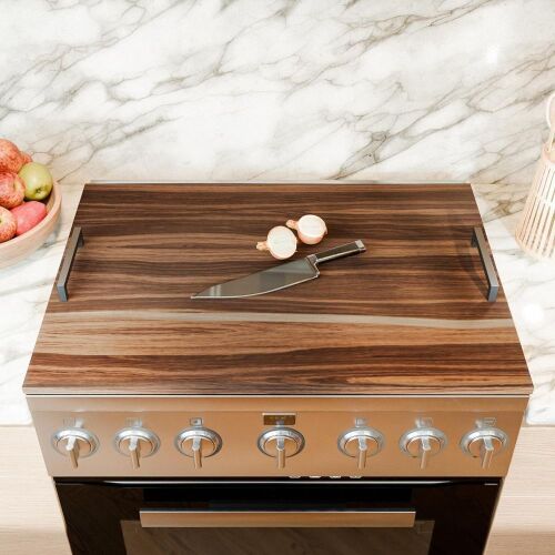 KIVY Acacia Wood Noodle Board Stove Cover with Metal Handle - Lot 677