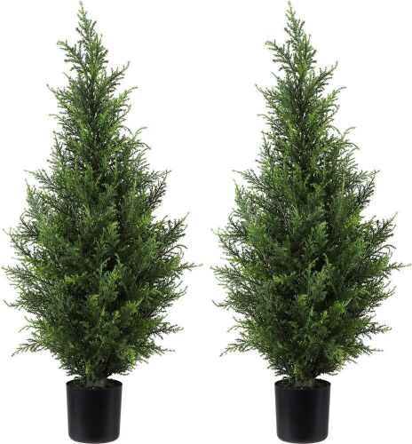 Artificial Topiary Cedar Trees, 2 Pack  - Lot 757