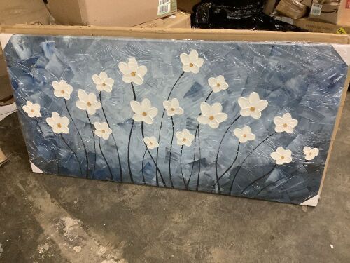 Flower Canvas Wall Art, 30" x 59"  - Lot 188