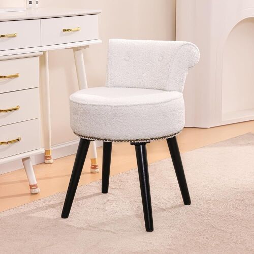 Sherpa Vanity Chair with Low Back - Lot 184