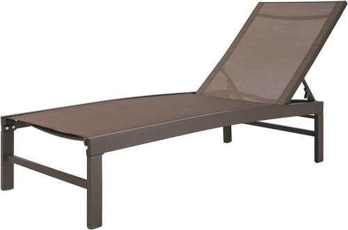 Aluminum Adjustable Chaise Lounge Chair Outdoor Five-Position Recliner, Curved Design, All Weather for Patio, Beach, Yard, Pool - Lot 9084