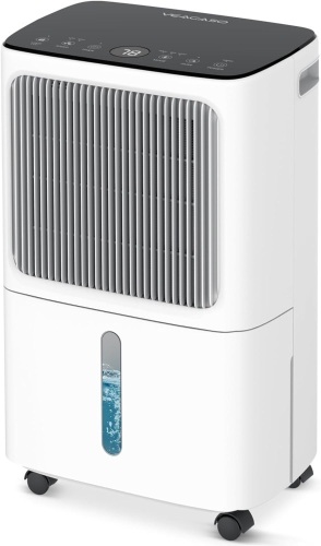 Dehumidifier for Basement with Drain Hose Max 34 Pint, VEAGASO 2,500 Sq.Ft Dehumidifiers for Home, Large Room, Bathroom, Three Operation Modes, Intelligent Humidity Control, Dry Clothes, 24HR Timer - Lot 9097