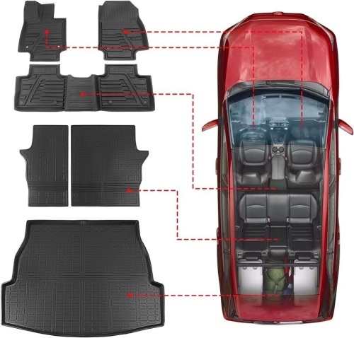 XIPOO CARGO MAT FOR 2019-2024 TOYOTA RAV4 TRUNK MAT FLOOR MAT BACKREST MAT - Lot 9102