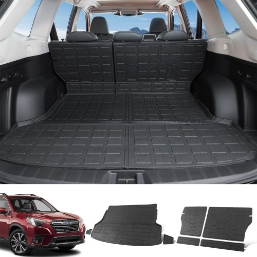 Trunk Mat Backrest Mat Compatible with 2019-2024 Subaru Forester Cargo Liner Back Seat Protector Replacement for 2019-2024 Subaru Forester Accessories (Cargo Mat+Backrest Mat) - Lot 9103