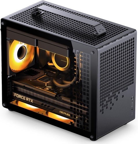 JONSBO/JONSPLUS Z20 Black Micro-ATX Mini Tower PC Case,with Detachable Carrying Handle, Mini Size, High-Performance Hardware Compatible, Support 240AIO, H160mm Cooler, Black - Lot 9025
