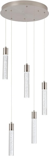 5-Light Pendant Lights for Kitchen Island, Kitchen Pendant Lighting Over Island,Integrated Modern Pendant Light with Crystal 40W,6000k Dimmable… - Lot 8951