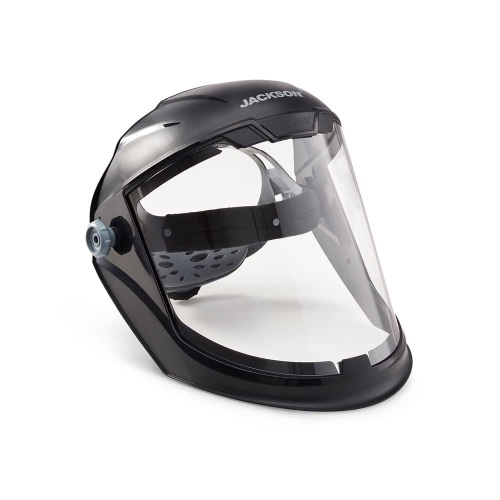 Jackson Safety Lightweight MAXVIEW Premium Face Shield - Mask with 370 Speed Dial Ratcheting Headgear, ANSI Z87.1, for Work, Grinding, Cutting - Lot 8998