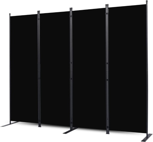 Room Divider, 4 Panel Folding Privacy Screens with Wider Feet, 6 Ft Portable Room Partition for Room Separator, Room Divider Panel 88" W X 71" H, Partition Room Dividers Freestanding，Black - Lot 9041