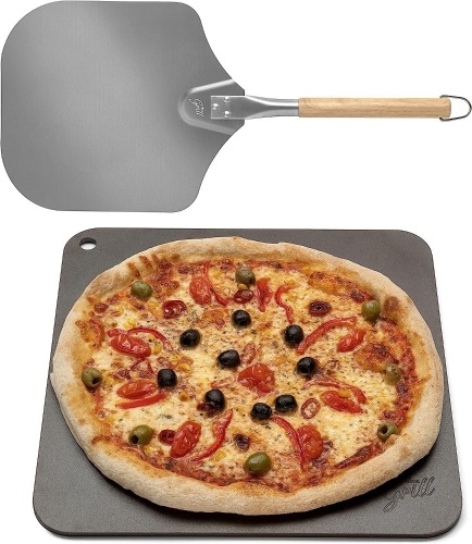 Pizza Steel PRO by Hans Grill | XL (1/4" Thick) Square Conductive Metal Baking Sheet for Cooking Pizzas in Oven and BBQ | Bake and Grill Bread and Calzone - Lot 9154