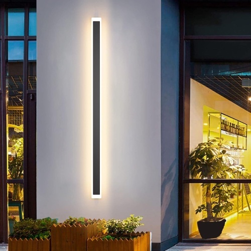 Aipsun Porch Wall Lights 59inch Long Strip Modern Outdoor Wall Light Fixture, Black Wall Mount Lighting Sconce Exterior Lights Wall Sconce 3000K for House Living Room Corridor(1 Pack) - Lot 9158