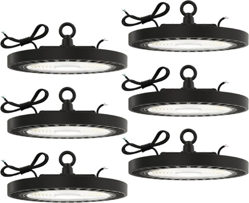 Sunco Lighting UFO LED High Bay Light Lighting for Warehouse 5000K Daylight 150W 21000 LM 100-277V Dimmable 1-10V IP65 Waterproof Super Bright UL 6 Pack - Lot 9128