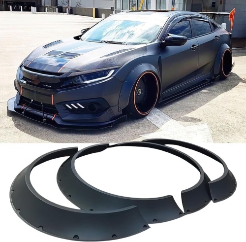 4pcs Universal Fender Flares, 800mm Wide Body Fender Flares Wheel Arches, Car Flexible Wide Body Kit Fender Flares for Trucks, Universal Wide Fender Flares Wheel Arches Edge Trim Protector - Lot 9185