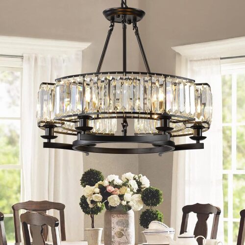 Vintage Cyrstal Chandelier, Black - Lot 9169