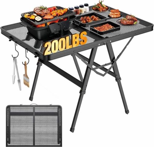 Raynesys Height Adjustable Metal Portable Folding Table - Lot 151