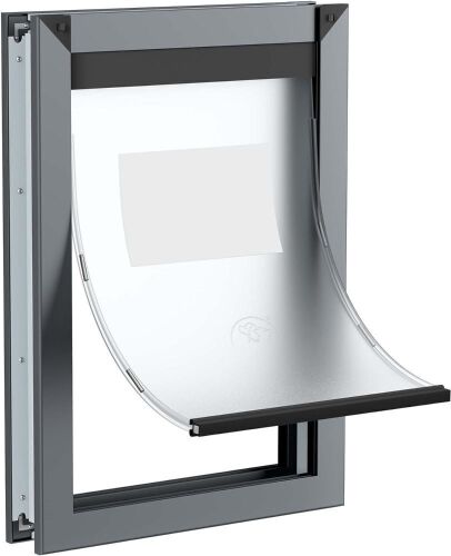 Smoky Gray Large Dog Doors for Large Dogs with Magnetic Flap - Lot 154