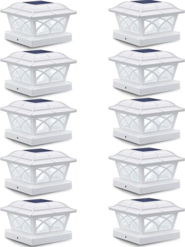 SIEDiNLAR Solar Post Cap Lights, 2 Color Modes, 10 Pack  - Lot 243