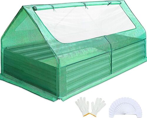 Quictent 6x3x1ft Galvanized Raised Garden Bed with Cover  - Lot 247