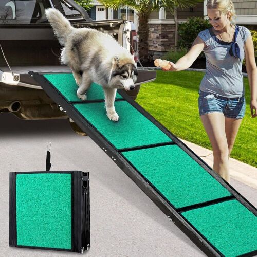 Folding Dog Ramp with Non-Slip Carpets 180cm x 43cm  - Lot 318