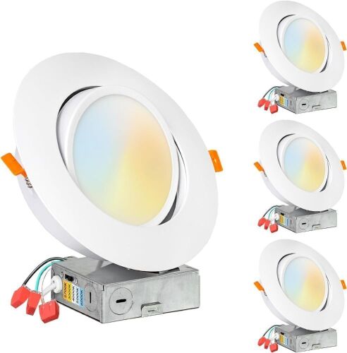 Procuru 6" LED Gimbal Ultra-Thin Recessed Downlight, 4 Pack  - Lot 401