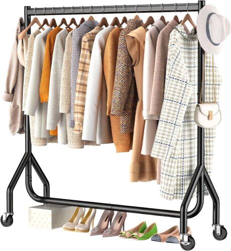 Rolling Heavy Duty Clothes Rack  - Lot 404