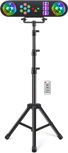 Telbum 5 in 1 Party Bar Light Set with Rotating Ball, Strobe, UV with Stand  - Lot 503