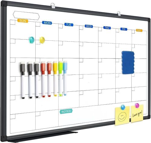 TRIPOLLO Dry Erase Calendar Whiteboard, 36" x 24"  - Lot 504