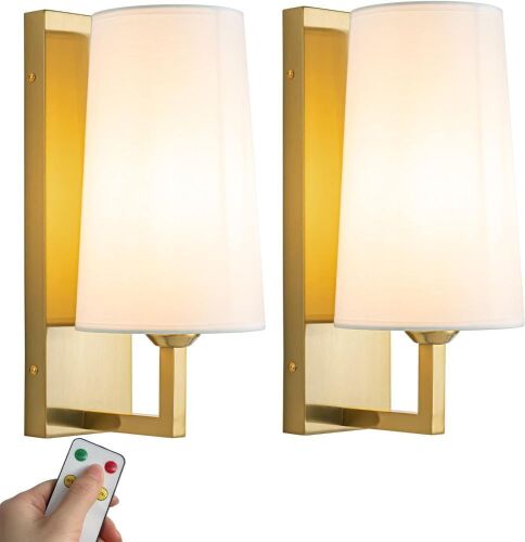 Modern Battery Operated Wall Sconce, Set of 2  - Lot 515