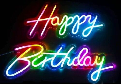 Aclorol Happy Birthday LED Neon Sign  - Lot 519