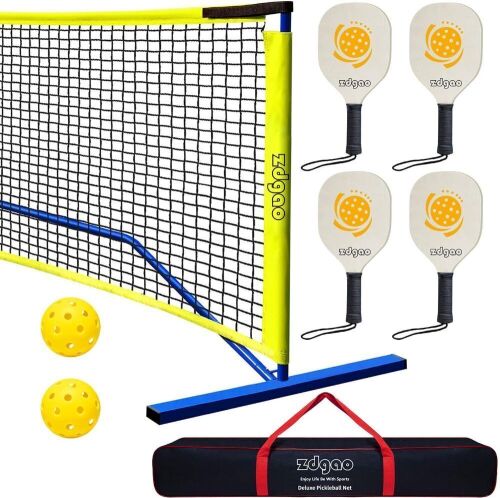 Zdgao Pickleball Set with Net and Paddles - Lot 618