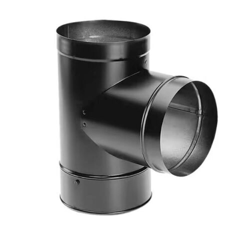 DuraVent DuraBlack 6 in. Chimney Stove Pipe Tee with Clean-Out Cap - Lot 736