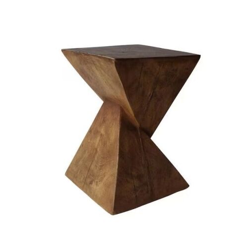Atlas Natural Brown Lightweight Concrete Outdoor Patio Accent Table - Lot 722