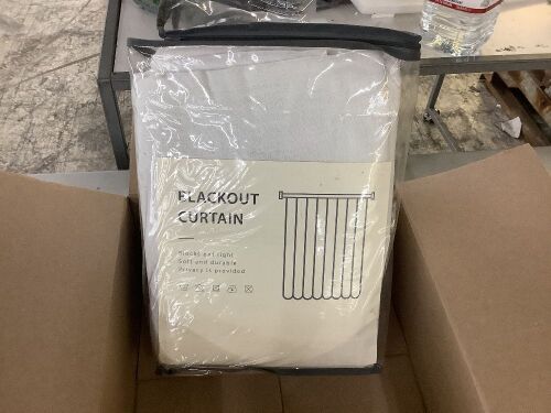INOVADAY Blackout Curtain, Beige White, 40" x 96"  - Lot 448