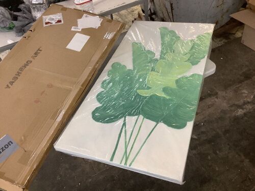 Green Leaf Wall Art 24" x 48"  - Lot 457