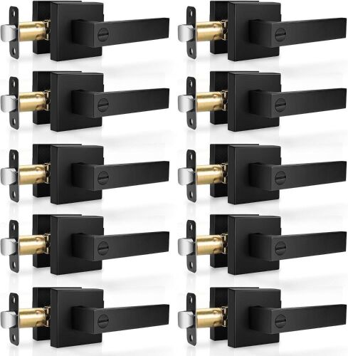 Privacy Door Levers, Matte Black, 10 Pack  - Lot 542