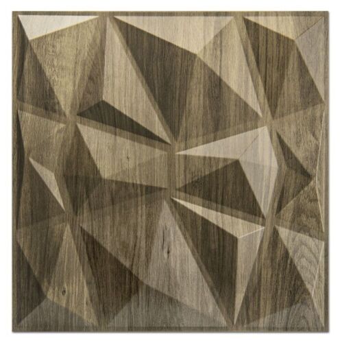 Art3d Textured 3D Wall Panels Wood Diamond Wall Design, 12 Tiles 32 SF - Lot 752