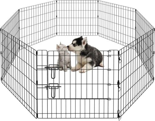 PEEKABOO Pet Playpen Fence 8 Panel 24"  - Lot 123