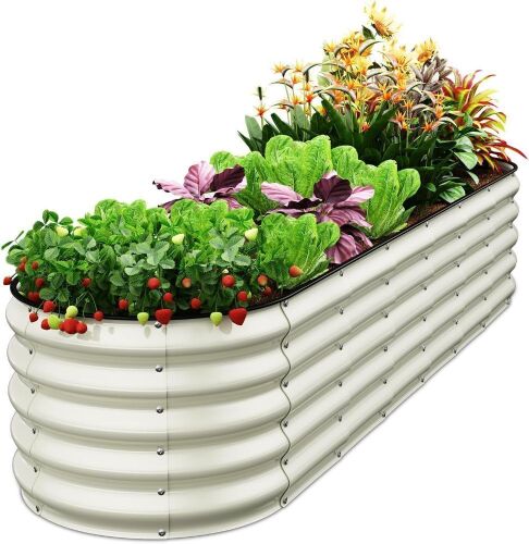 Pattiumo Oval 8x2x1.5 FT Galvanized Raised Garden Bed Kit - Lot 756