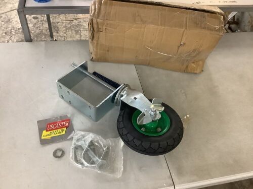 Pneumatic Wheel Spring Gate Caster Wheel with Side Brake - Lot 228